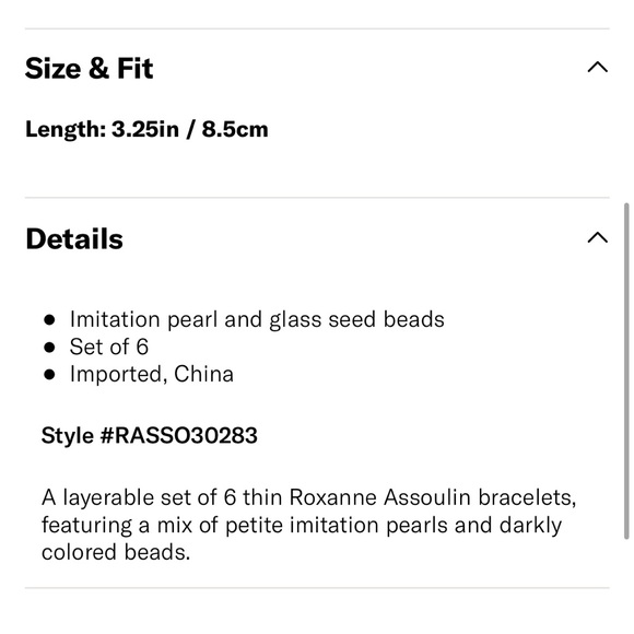 Roxanne Aussolin Set of six pearl and dark beaded bracelets - Picture 5 of 5